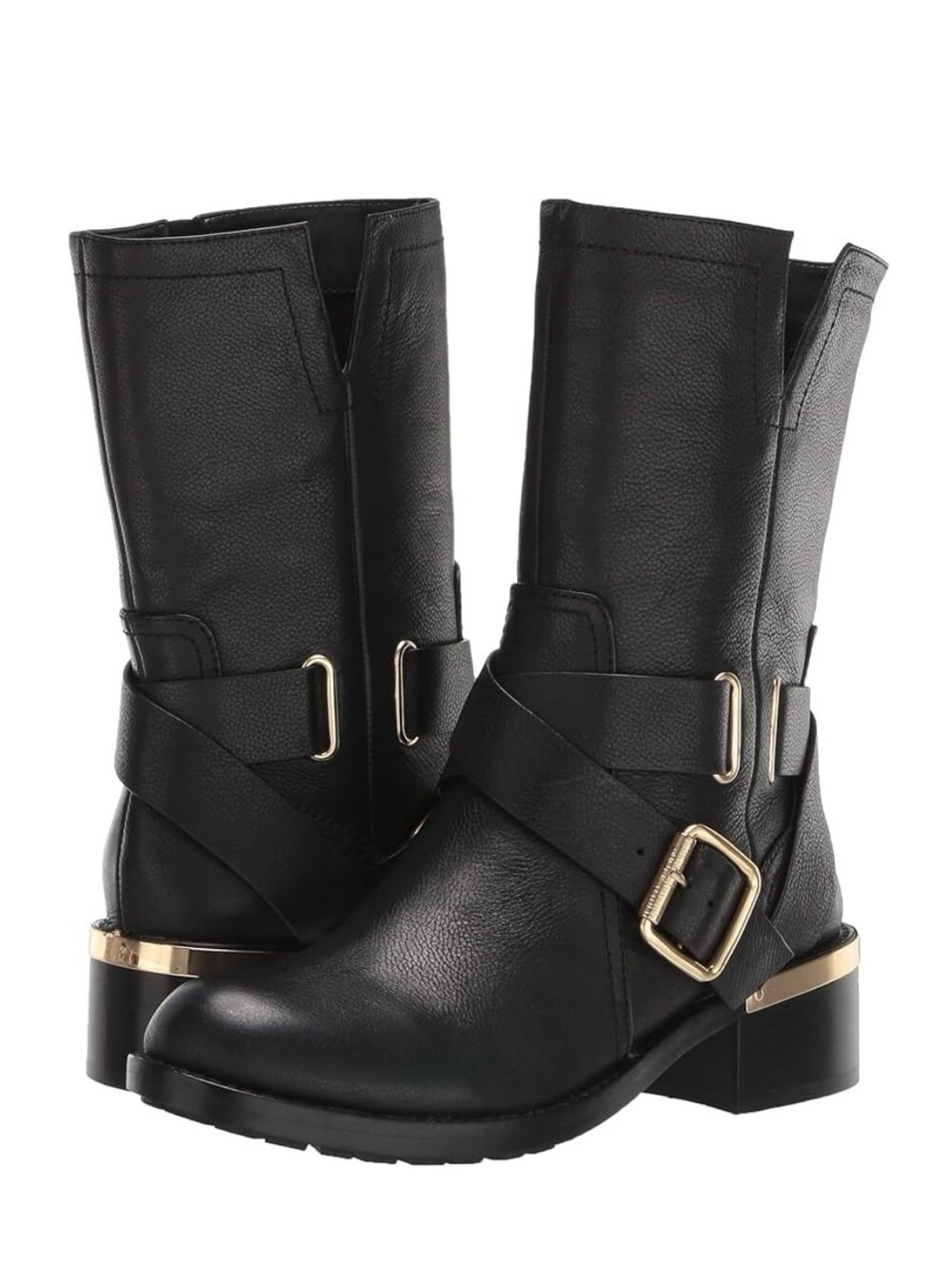 Vince Camuto Leather Wethima Moto Boots